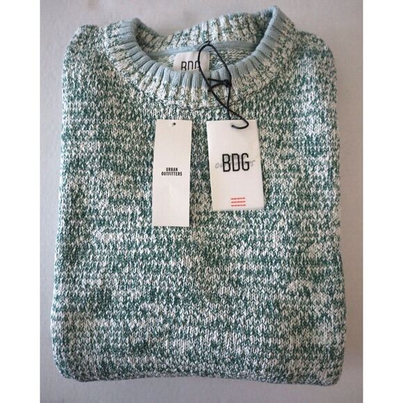 BDG x Urban Outfitters Men's Sz L Clark Green Crew Neck Pullover Sweater - Picture 8 of 10
